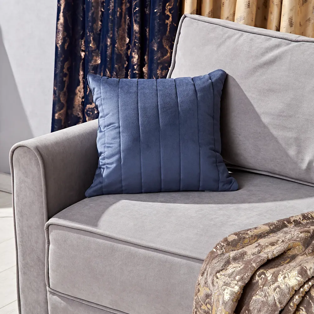 Подушка Naima 40x40 см цвет синий SEASONS STLM-2173639 - Вид №4