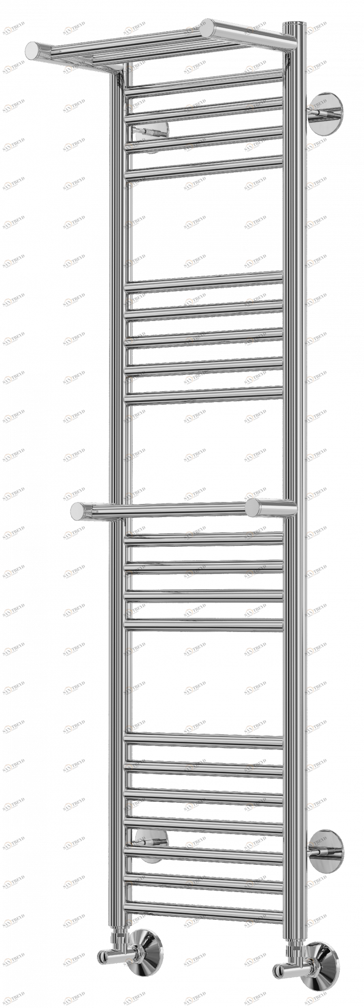 4660059582177 СТАНДАРТ Аврора c 2 полками П22 300х1200 (7+5+5+5) Полотенцесушитель TERMINUS Нержавеющая сталь