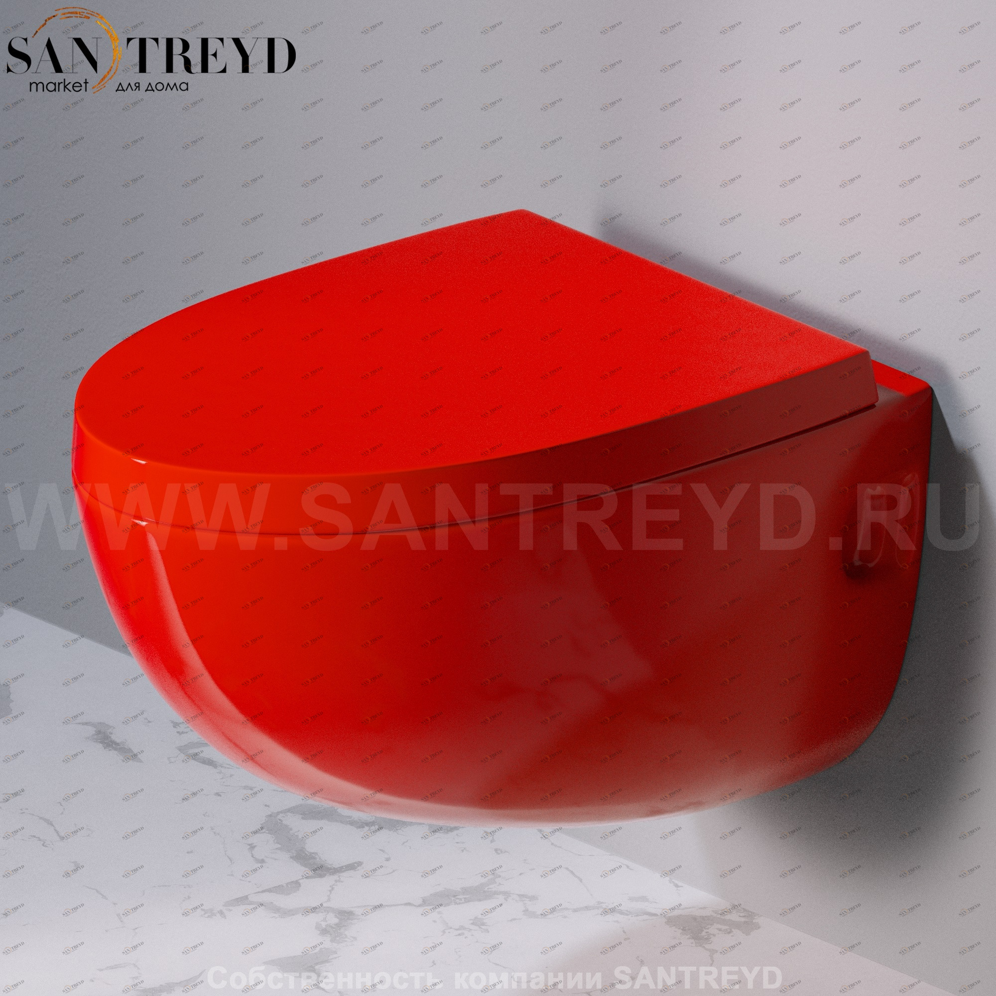 S511125 Подвесной унитаз настенный Красный A. e T. Italia OVAL Италия AeT ITALIA