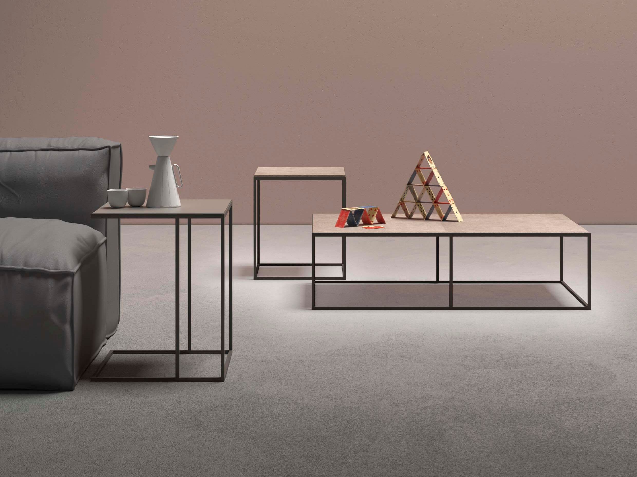 Металлический прямоугольный журнальный столик Alf DaFrè KOBE ARCH-00060324 - Вид №1