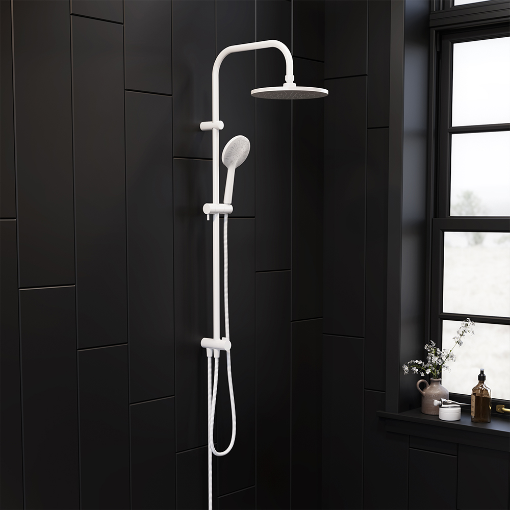 DX977700200 душ. система: верхний душ 230мм ручн.душ 120мм 1 режим штанга 1010мм Бел Damixa Origin Bit  - Вид №6