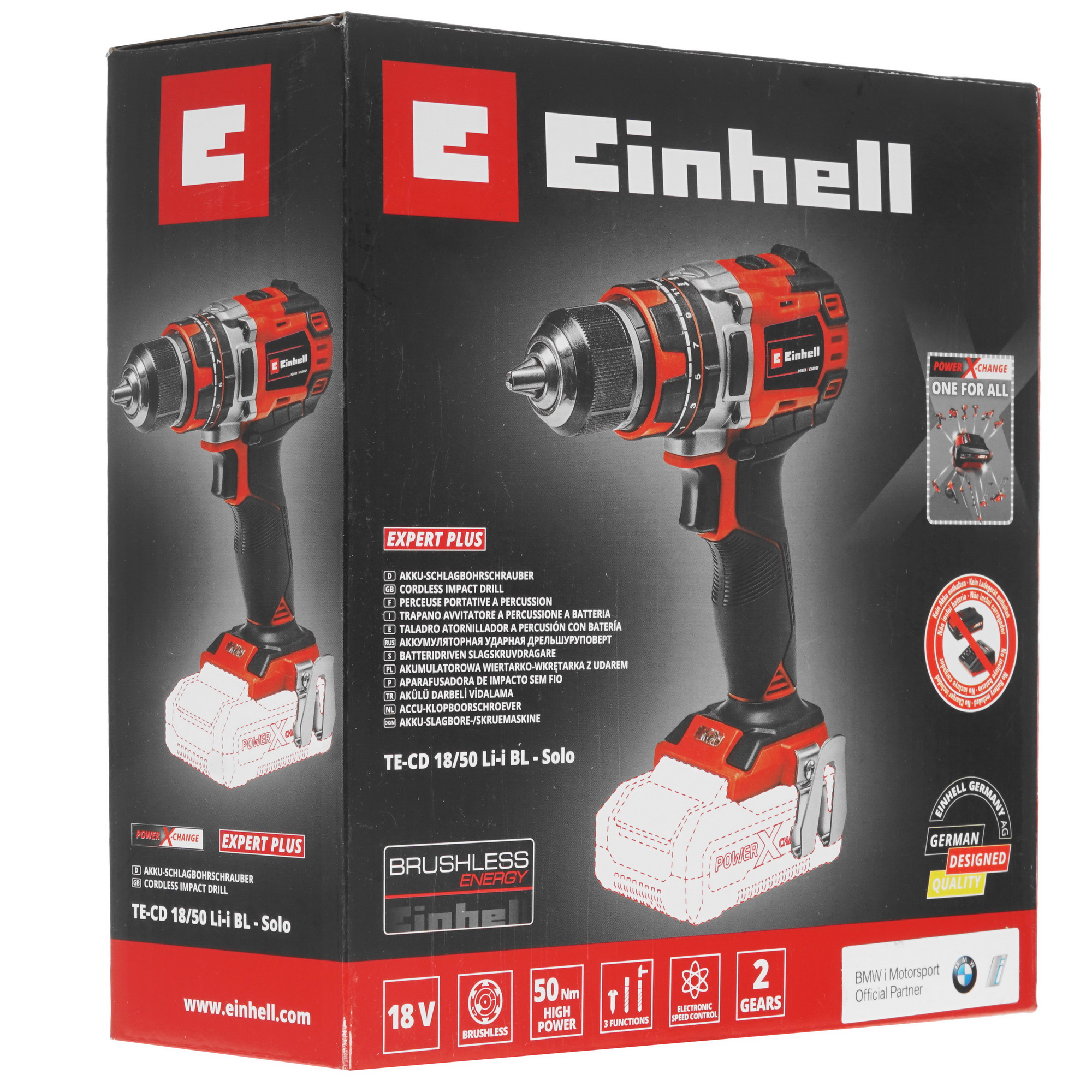 Дрель-шуруповерт Einhell PXC TE-CD 18/50 Li-i BL-Solo Power X Change 18V  , Без ЗУ, Без АКБ 5341312 STDN-0000021 - Вид №6