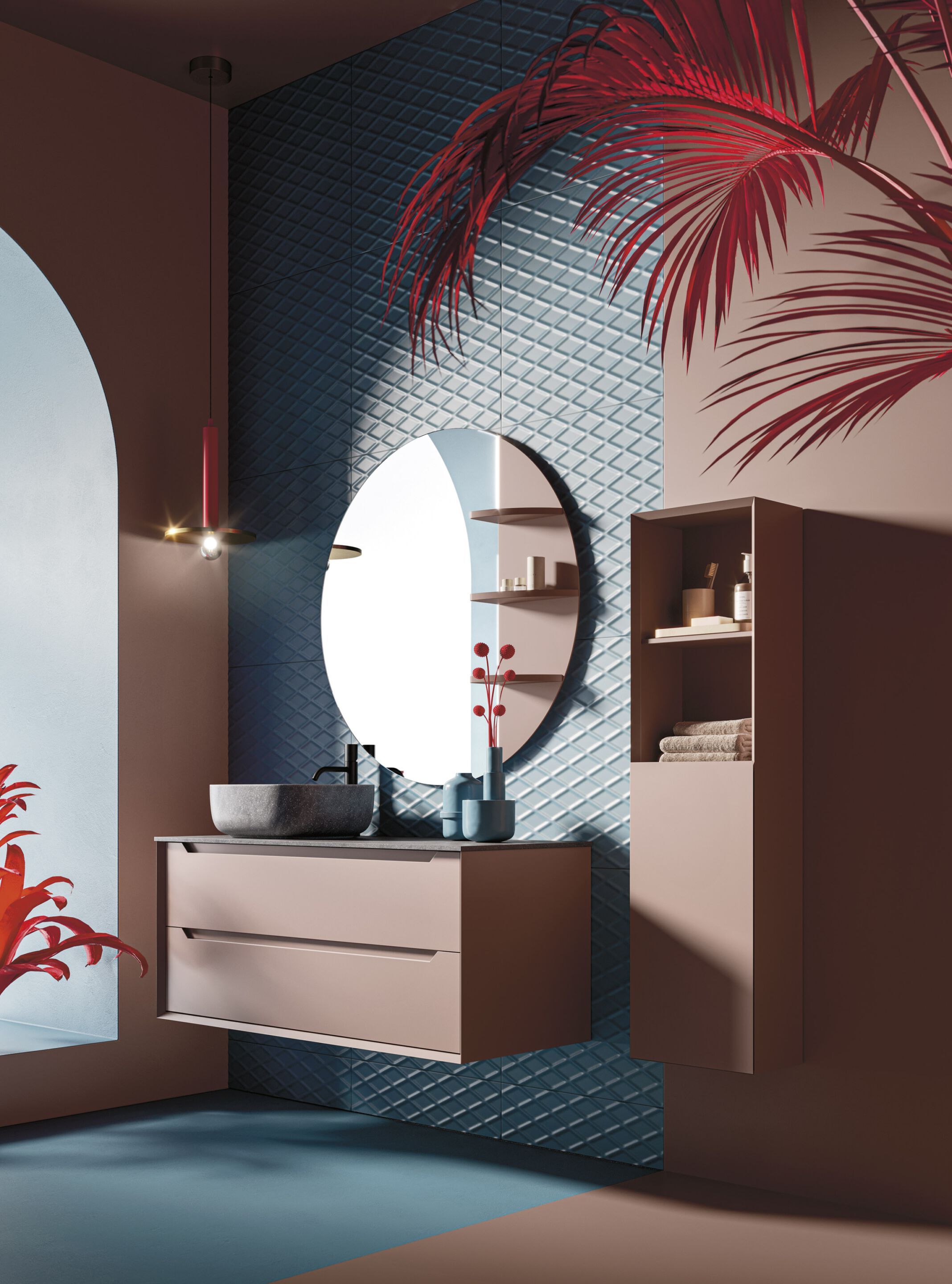 Зеркало для ванной комнаты с настенной полкой Arbi Arredobagno GIOTTO ARCH-00070818 - Вид №1