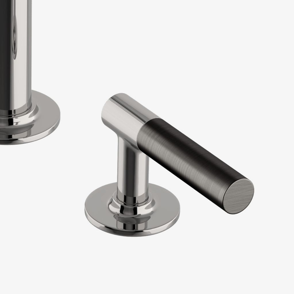 BLS22B Смеситель для унитаза серии Bond Tandem на гусиной шее с двухцветными рычажными ручками Waterworks - Вид №1