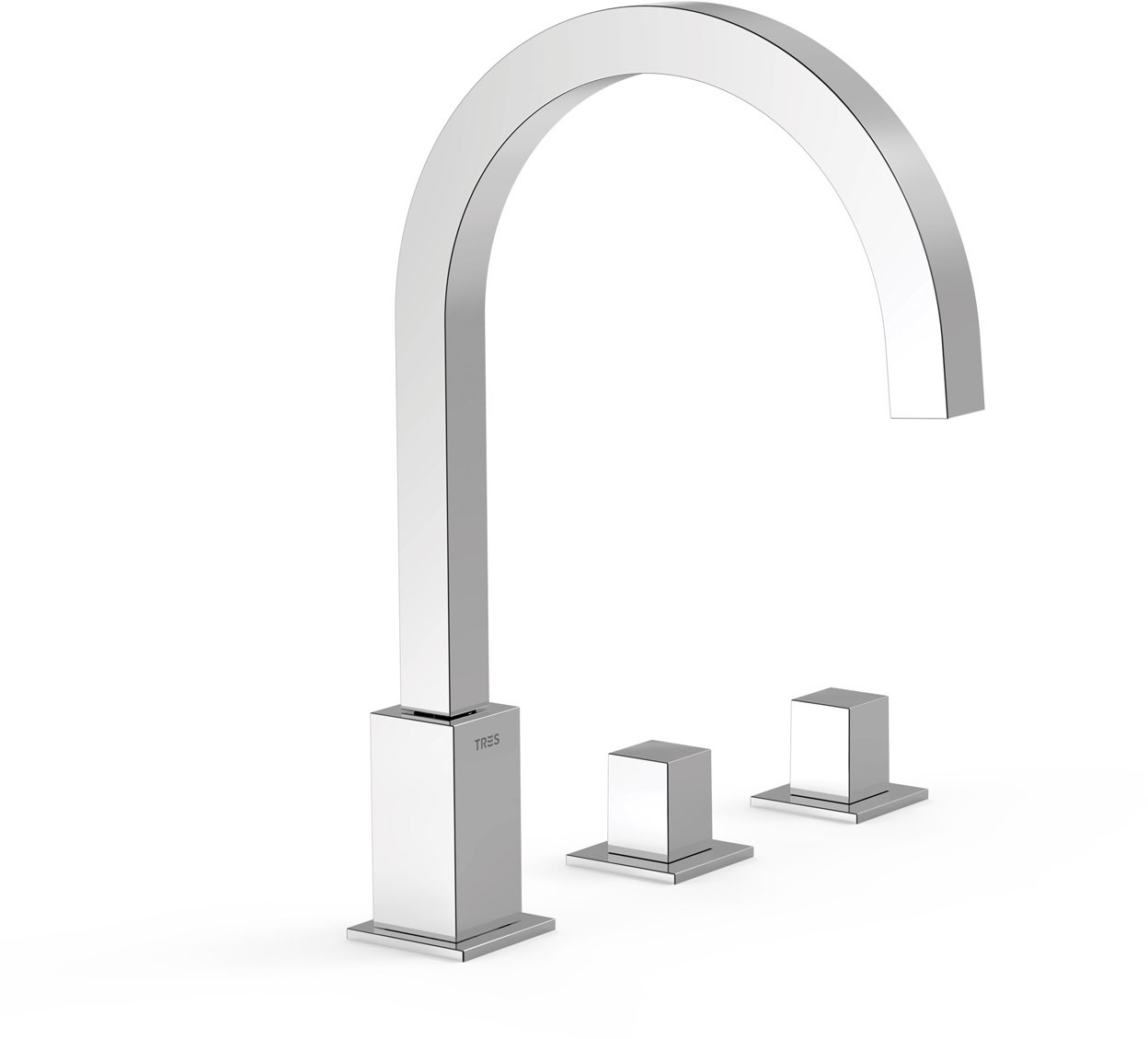 Кран для умывальника CUADRO с двумя ручками-00810503 TRES