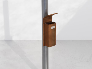 Стальная пепельница для общественных мест с крышкой и креплением на шесте