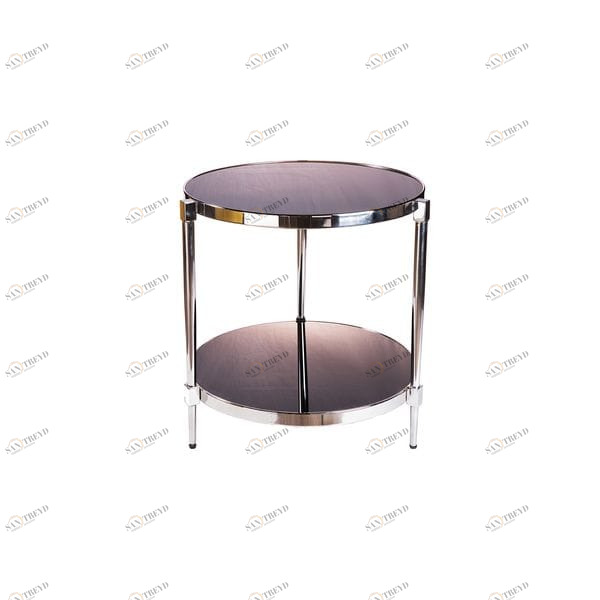 Приставной столик круглый черный 50 см Majestic UNICO  248857 Хром;черный 