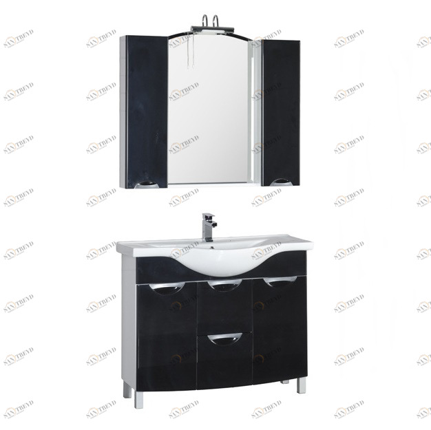 Комплект мебели Aquanet Асти 105 б/к черный 00178434