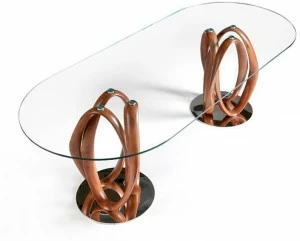 Angel Cerdá Овальный стол для гостиной из дерева и стекла Nature life 1022