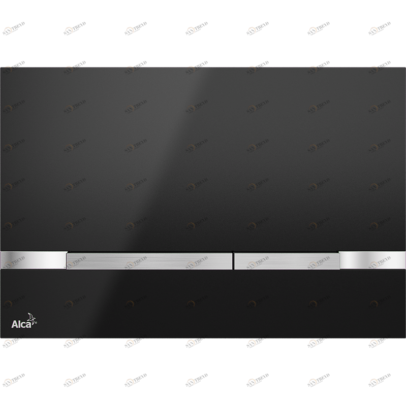 Кнопка управления для скрытых систем инсталляции, нержавеющая сталь-черный глянец ALCAPLAST STRIPEBLACK