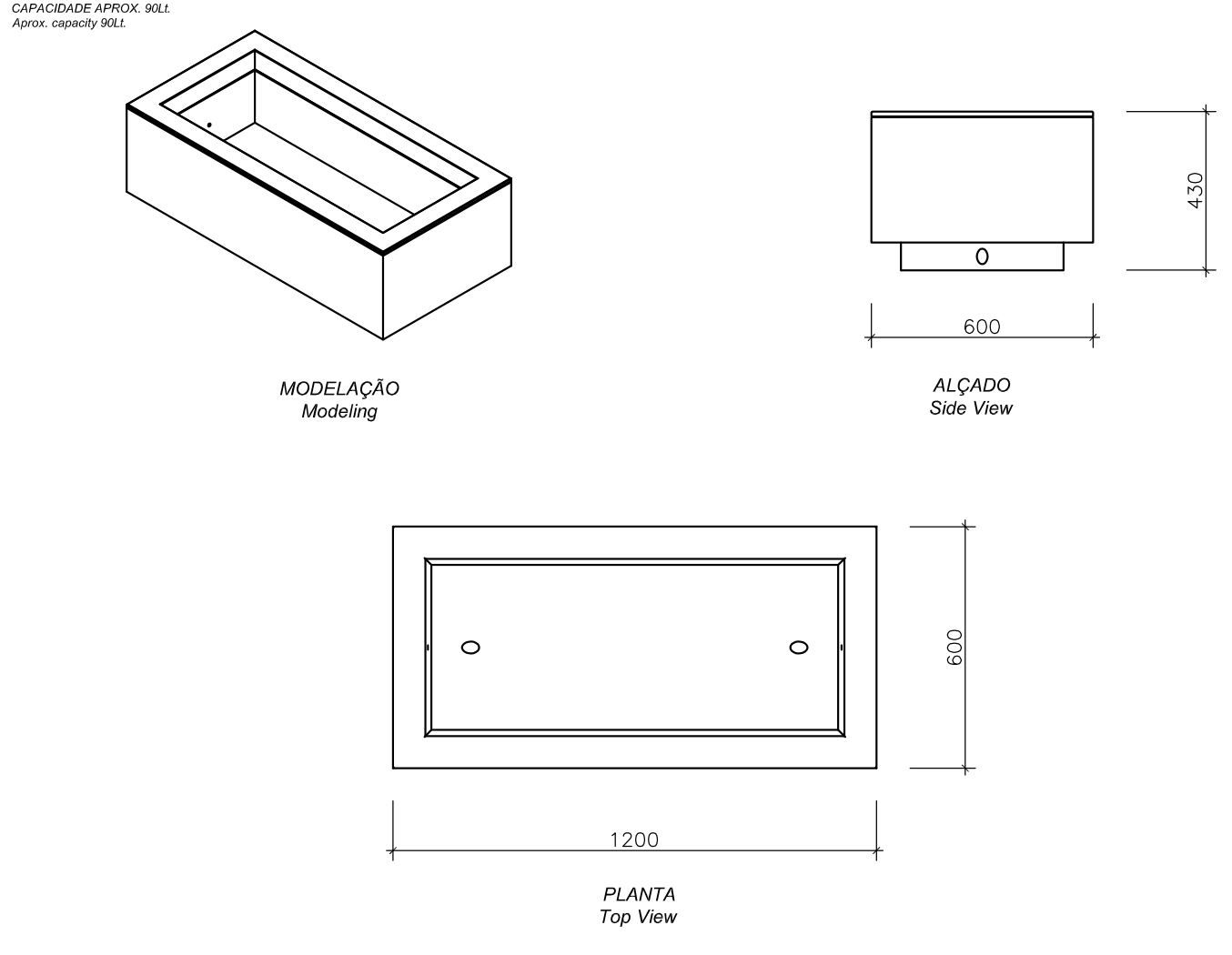 Прямоугольная бетонная плантатор amop гражданин ARCH-00022692 - Вид №3