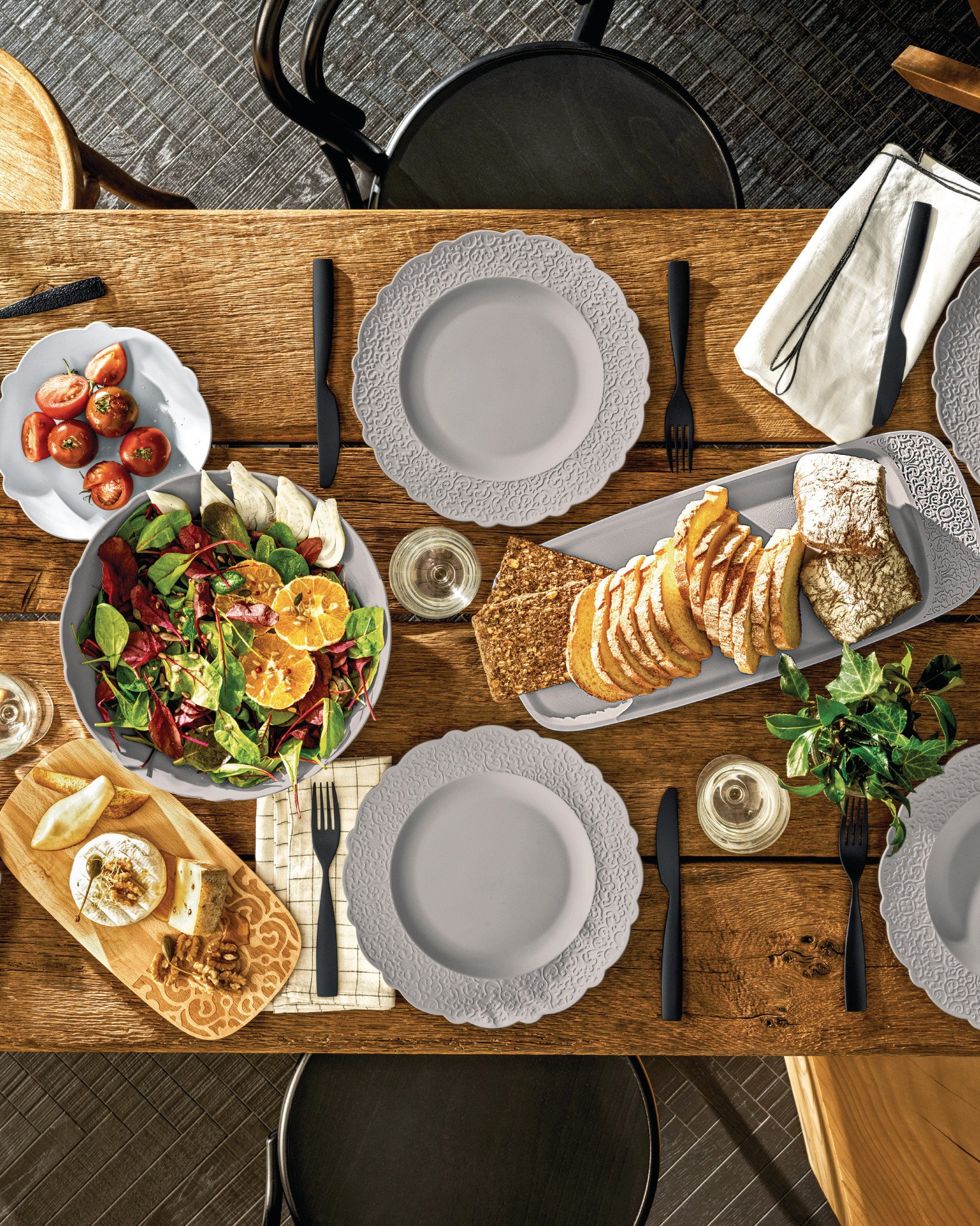 Плоская пластина. 4 предмета Alessi Dressed en пленэр MW72/1 - Вид №1