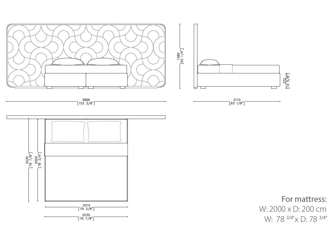 Кожаная мягкая кровать с высоким изголовьем Sicis Amidele ARCH-00048017 - Вид №5