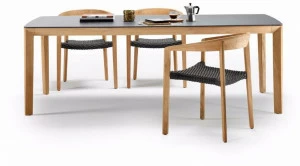 solpuri Прямоугольный обеденный стол из керамики и тика Lodge