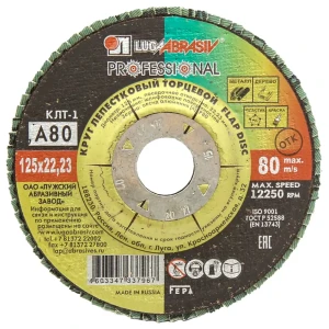 Круг лепестковый торцевой КЛТ1 Луга Р80 125x22.2 мм 82216784 STLM-2195006