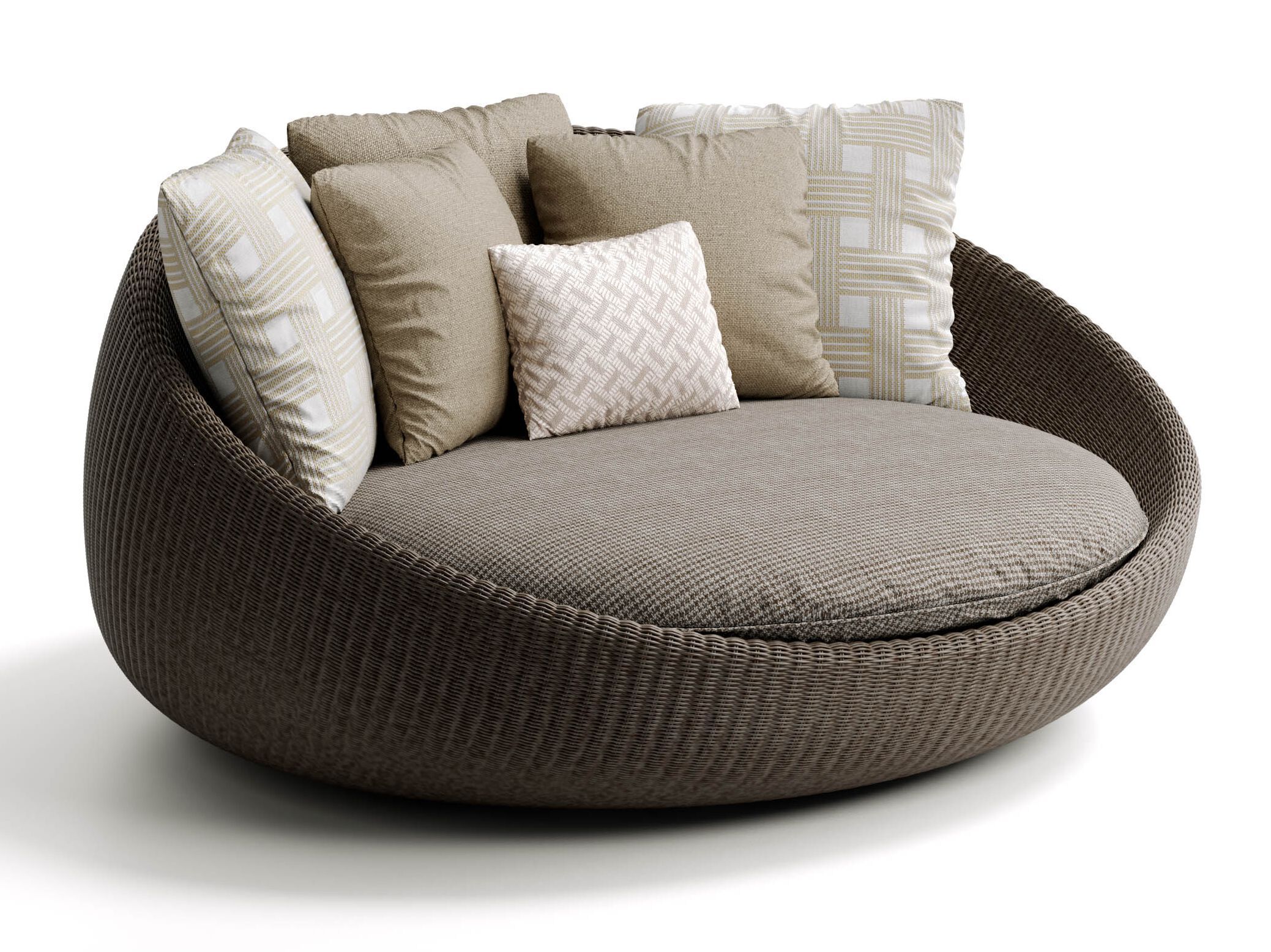 2-местный изогнутый полиэтиленовый садовый диван Atmosphera Twiga ARCH-00084900 - Вид №7