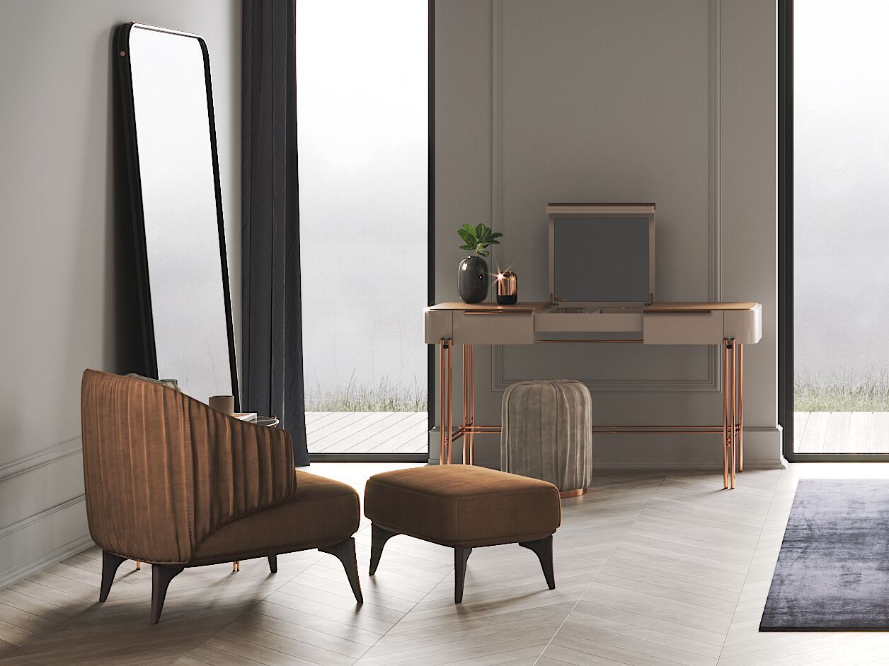 Круглый пуф из ткани PRADDY Natur ARCH-00108493 - Вид №7