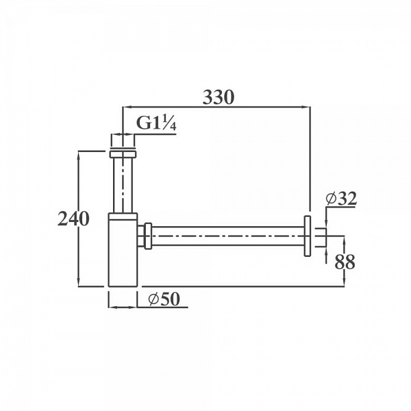 RHR-124 Сифон для раковины Raiber  - Вид №4