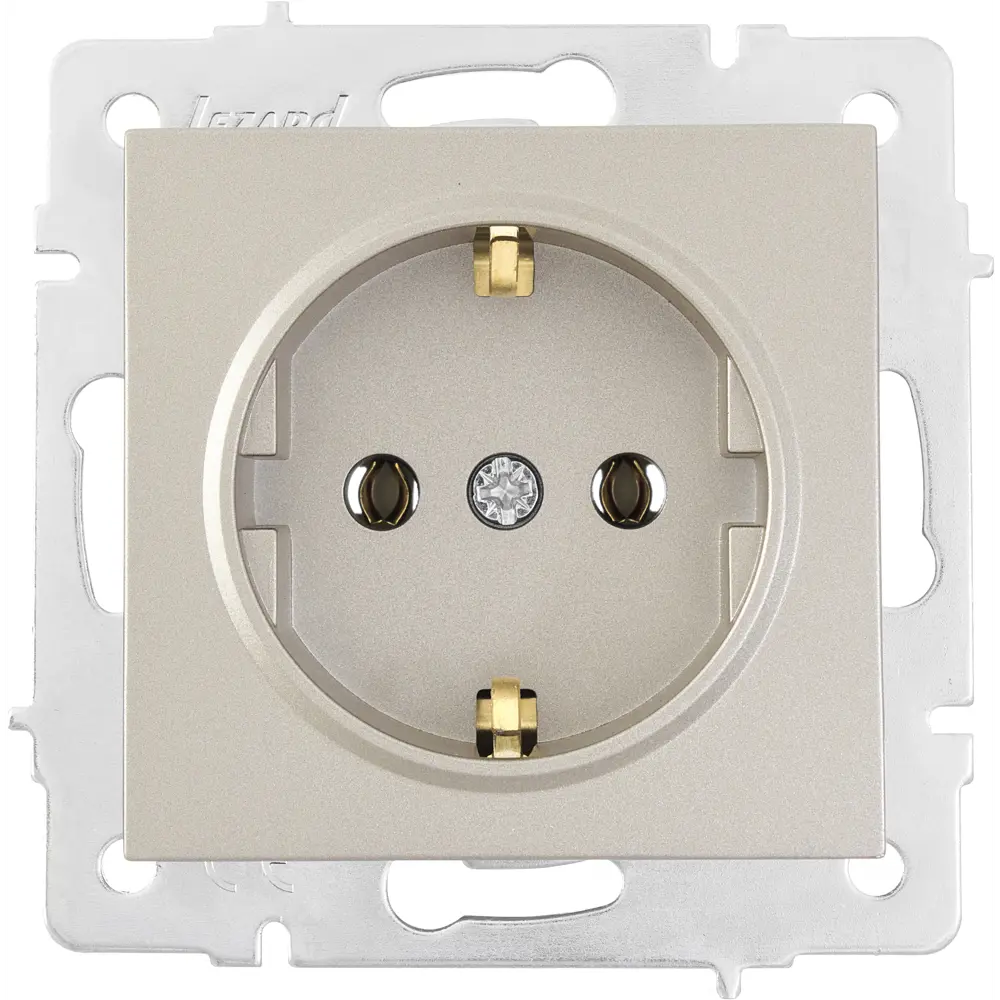 Розетка встраиваемая Lezard Vesna 742-3788-122B с заземлением цвет титан 87103779 STLM-2061343