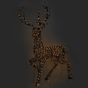 82610001 Светящаяся уличная фигура «Олень» 400 LED, 200 см, цвет коричневый, тёплый белый свет STLM-1396205