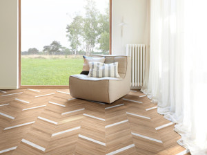 Нескользящий пол из переработанного ПВХ с эффектом дерева