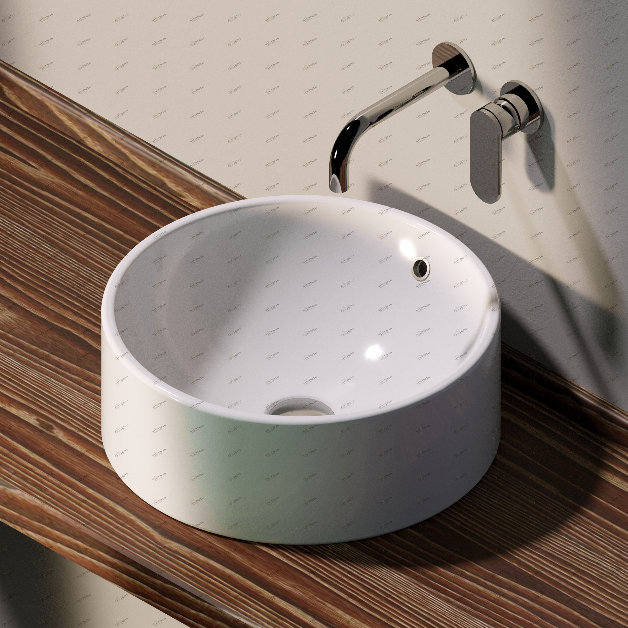 505042C9016 Накладная раковина на столешницу  круглая Ceramica Flaminia Twin