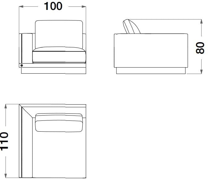Секционный диван из кожи и ткани CPRN HOMOOD Sesto Senso ARCH-00062470 - Вид №9