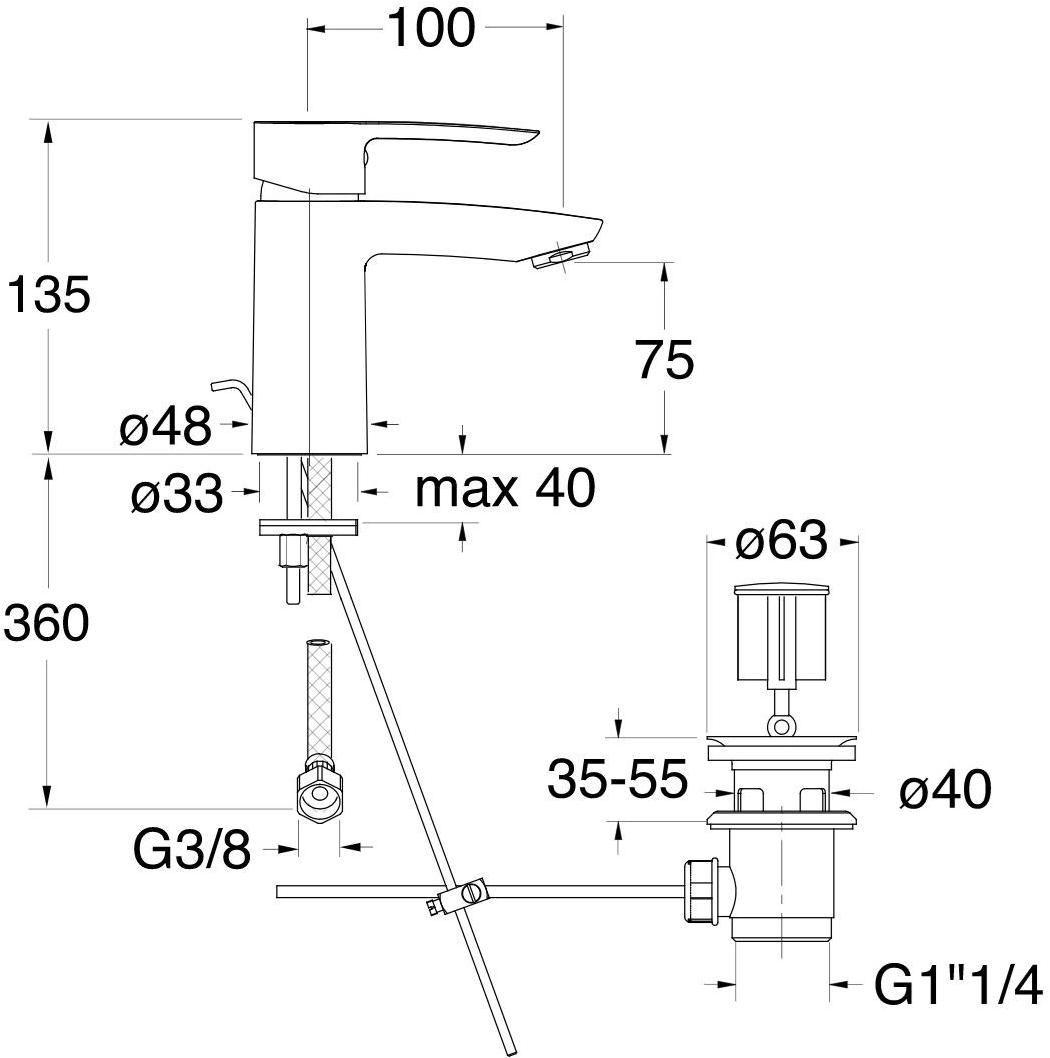 Смеситель для раковины, однорычажный New day Nd 221 Santreyd - Вид №1