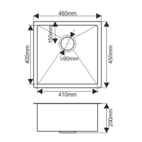 Мойка D4645HG MELANA ProfLine 1,2/200 ЗОЛОТО врезная квадратная D4645HG D4645HG золото - Вид №1