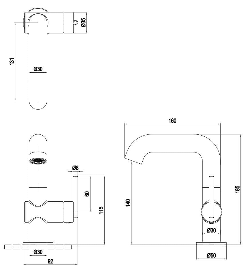 Смеситель для раковины CROSSWATER 3ONE6 ARCH-00045594 - Вид №3