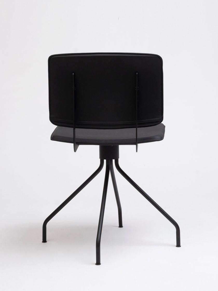 ONDARRETA Вращающееся кресло на козелке из кожи Don sun-id-1403829 - Вид №5