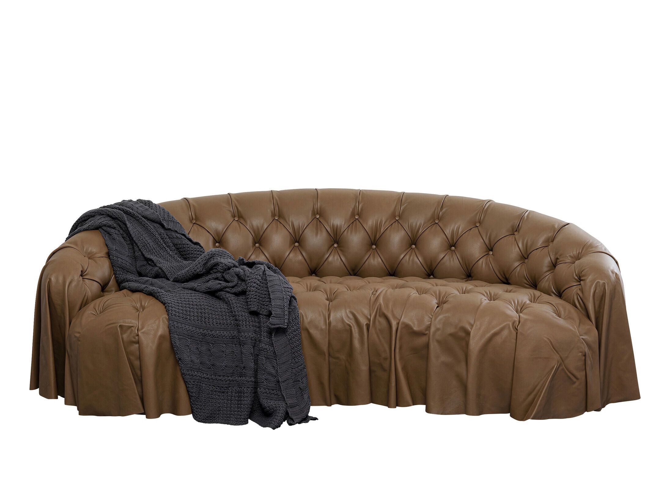 3-местный кожаный капитонный диван KARE Design DRAPES ARCH-00116329 - Вид №4