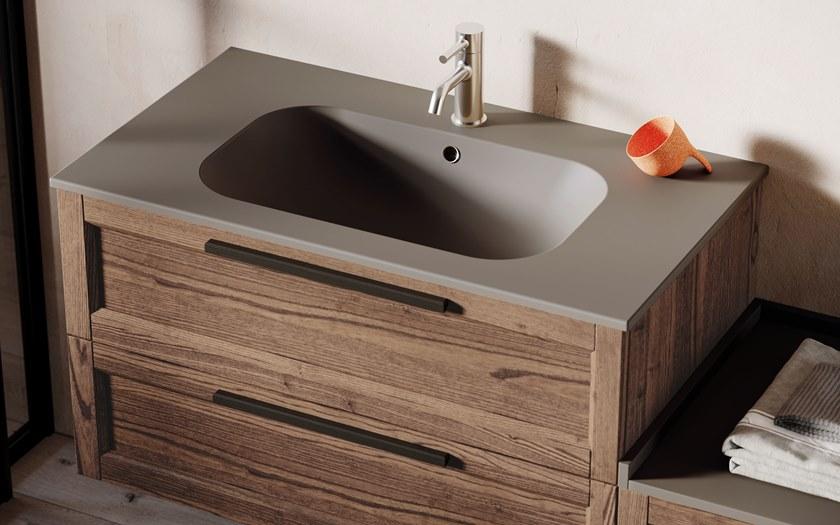 Mobiltesino Настенная тумба под умывальник из ясеня с ящиками Frame sun-id-1354787 - Вид №3