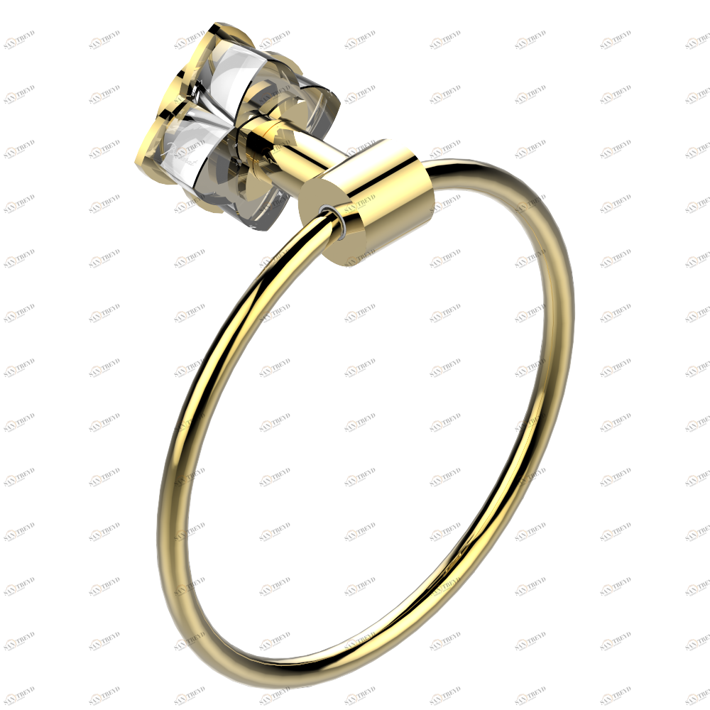 U6A-504N Полотенцедержатель-кольцо-Ø 180 мм одинарное Thg-paris Pétale de Cristal, прозрачный хрусталь Золото U6A-504N CAT.F