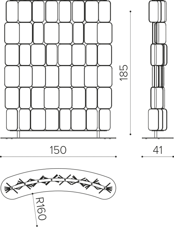 PA 1518C Curved acoustic panel True Design Patch - Вид №1