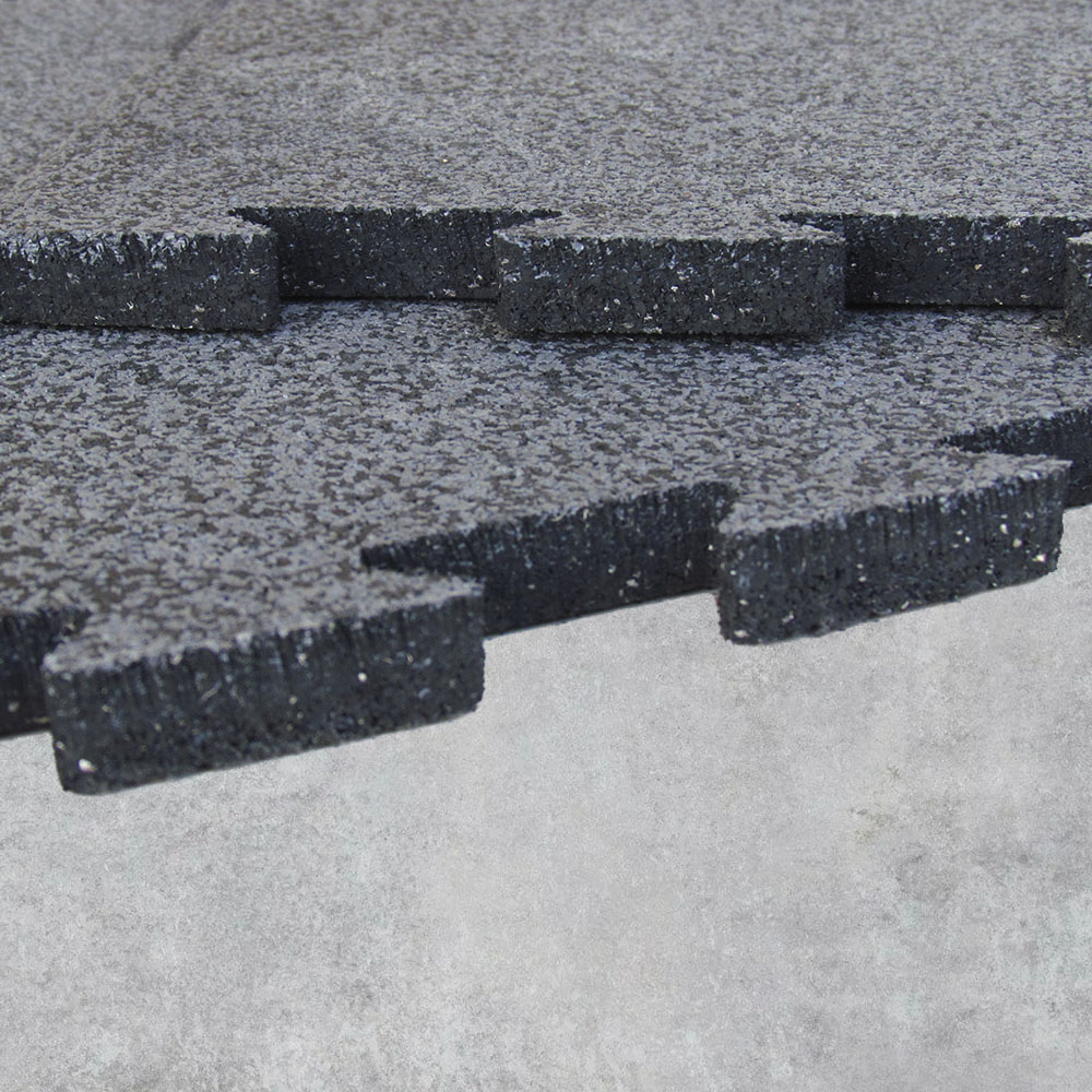 Плитка с соединением "Ласточкин хвост" серая. Резиновое покрытие ЭКОПРОФИТ ПЛхСе001 - Вид №1