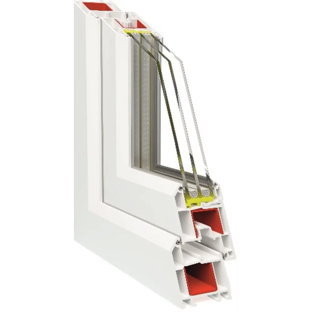 Пластиковое окно ПВХ Deceuninck фрамуга 700x500 мм (ВхШ) двухкамерный стеклопакет белый/антрацит STLM-2054955 - Вид №4