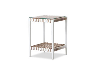 Квадратный алюминиевый журнальный столик с отсеком для хранения