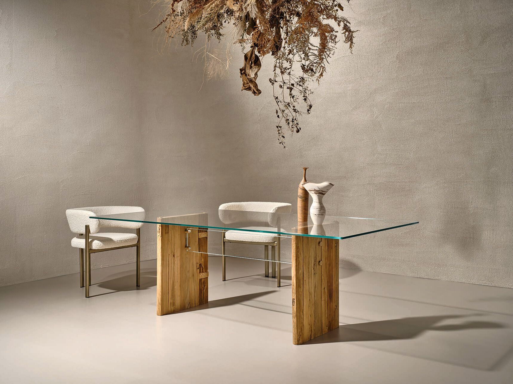 Прямоугольный обеденный стол из дерева и стекла Naturedesign Origin ARCH-00091591 - Вид №2