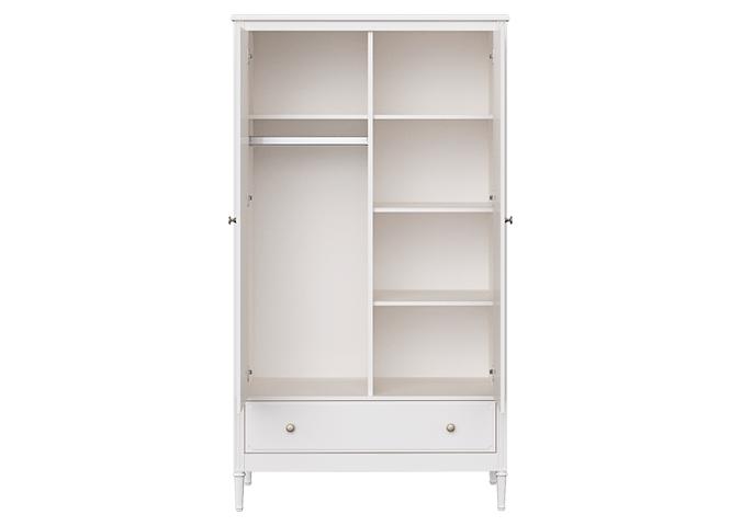 Шкаф распашной белый с 2 дверцами и ящиком Elit ELLIPSE ELLIPSE ELIT 00-3951341 Белый Santreyd  - Вид №3