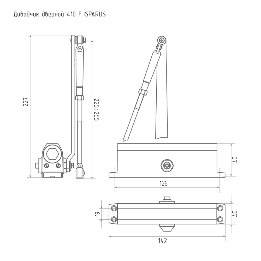Доводчик НОРА-М 410F с функцией фиксации для плавного закрывания дверей 85635673 STLM-1545307 - Вид №4