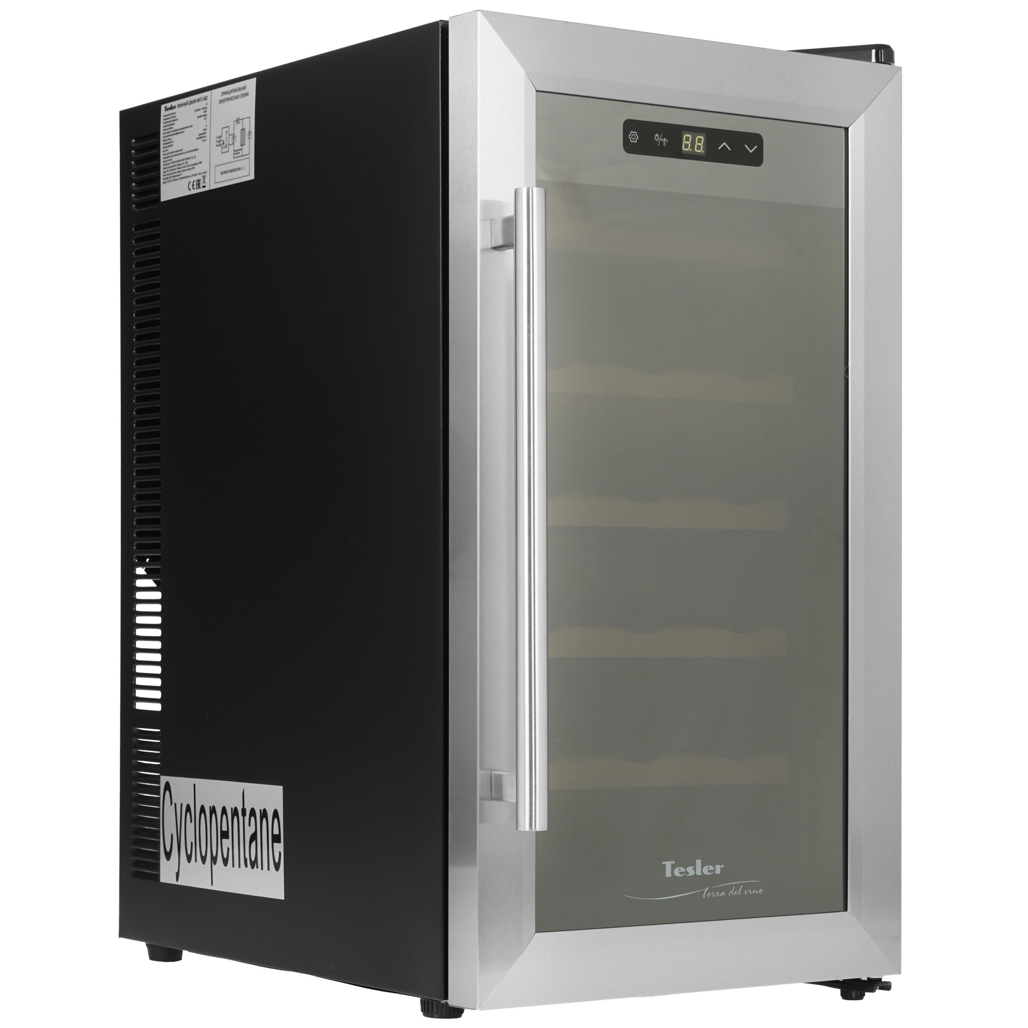 5339349 Винный шкаф Tesler WCV-182 серебристый STDN-0077022