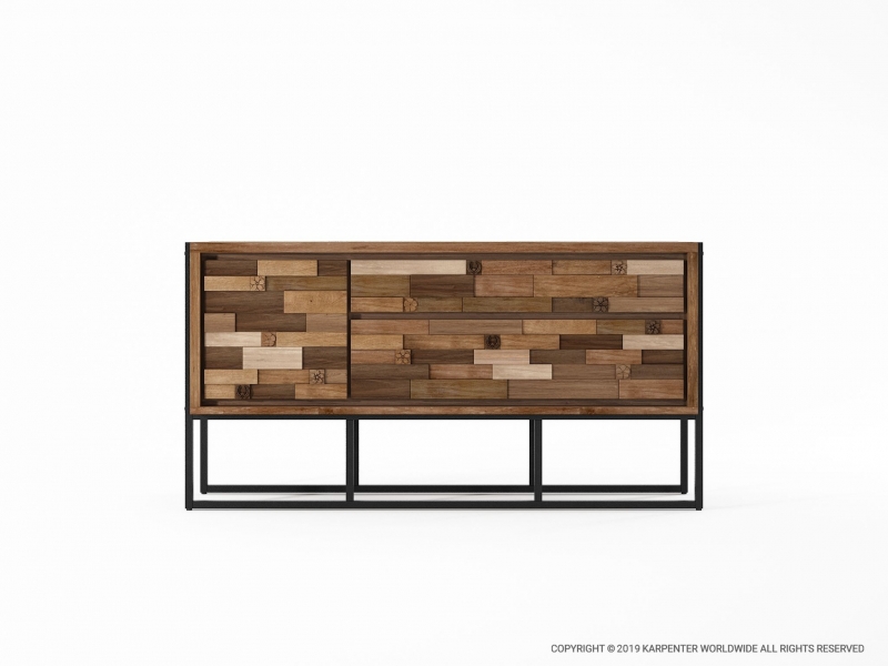 476_1180 Комод с 2 ящиками и дверца Karpenter Carv'n in Black 