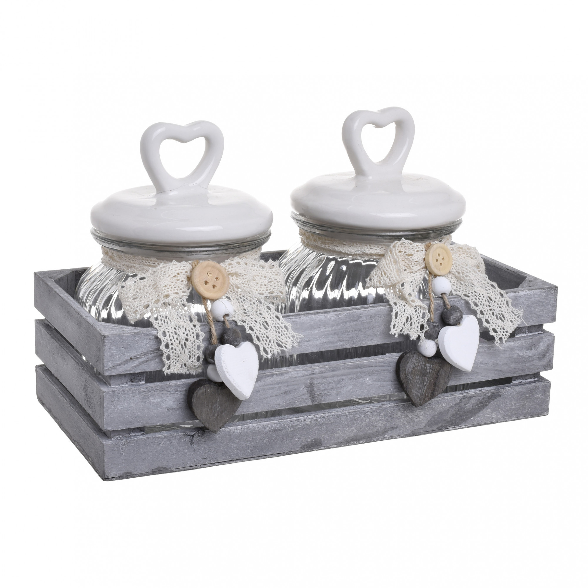 3860369.0047 банка с крышкой, набор 2шт на подставке TO4ROOMS 