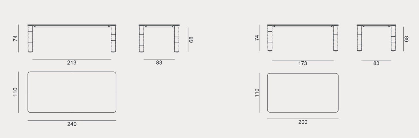 Прямоугольный стол из натурального камня Gervasoni кирпич ARCH-00033588 - Вид №4