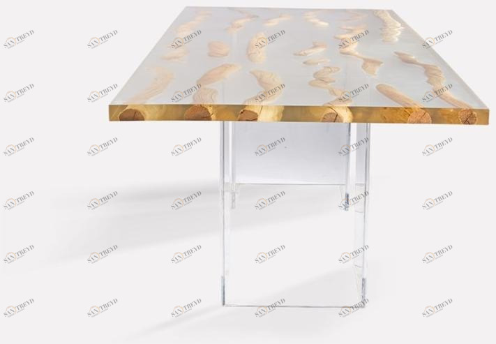 MORADA Прямоугольный обеденный стол из дерева и стекла Floating liana Floating liana dt