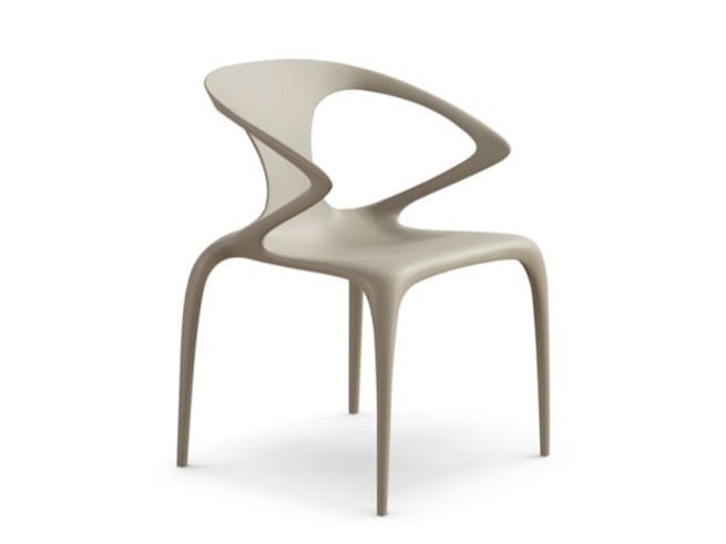 Штабелируемый стул из поликарбоната с подлокотниками ROCHE BOBOIS AVA ARCH-00024078