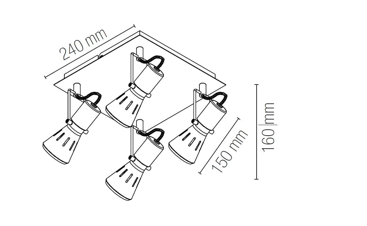 Регулируемая металлическая потолочная лампа Fan Europe Lighting INTEC ARCH-00028270 - Вид №2