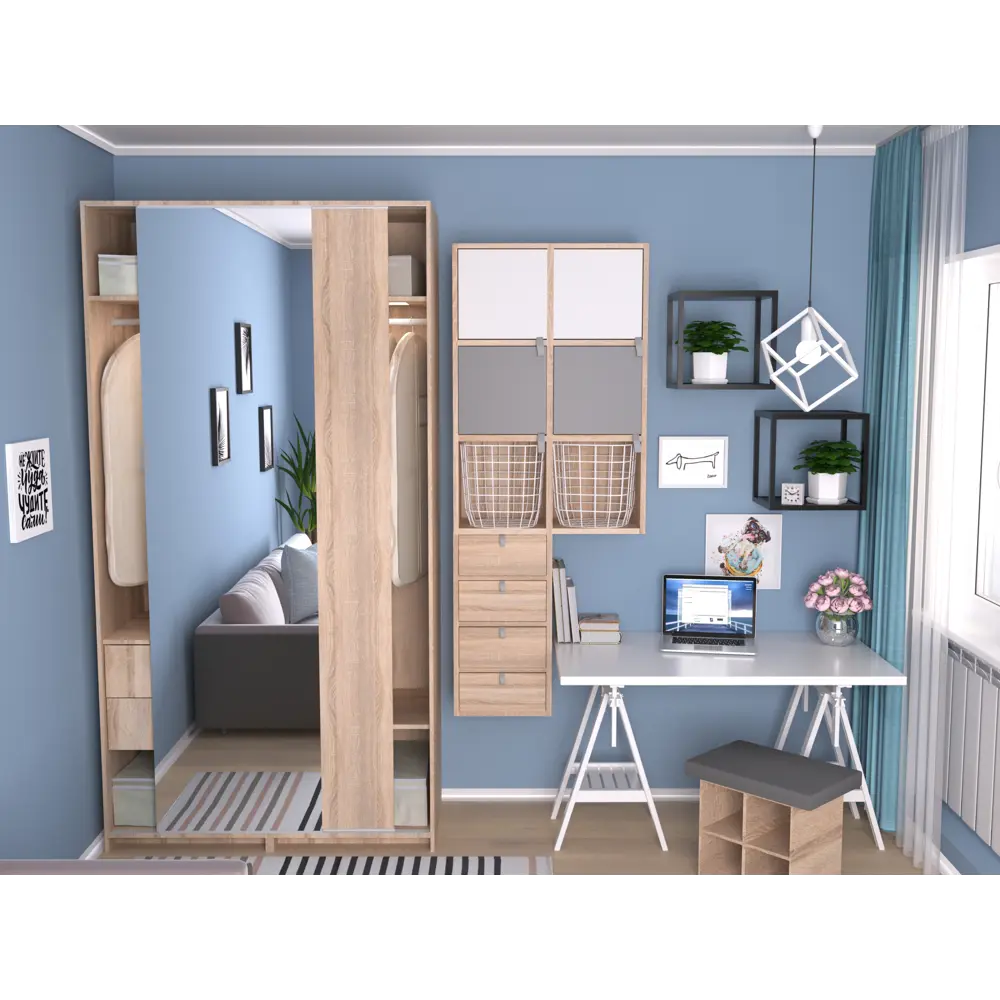 Стеллаж КУБ 1 секция 36х36х32 см ЛДСП цвет дуб 82480971 STLM-2111057 Santreyd  - Вид №10