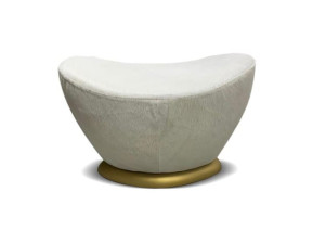 Овальный кожаный пуф